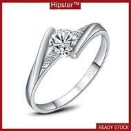 Hipster Korean Women's Fashion Crystal Silver J Ia Ring / Jias Couple Sticker