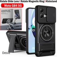 New Slide Lens Funda for Motorola Moto G84 5G Case Rotate Magnetic Ring Cover for Motorola G84 5G Ca
