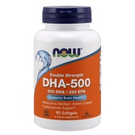 Viên Uống NOW FOODS Double Strength DHA 500 Giúp Bổ Não Tăng Cường Trí Nhớ & Phát Triển Trí Não Lọ 9