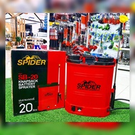 SPIDER เครื่องพ่นยา แบตเตอรี่ รุ่น SB-20 BATTERY SPRAYER 20 ลิตร (สีแดง) พร้อมหัวพ่น3แบบ ใช้งานต่อเน