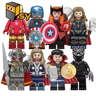 Super Heroes Black Spider Movie Iron Doctor Stranger Thor MK Panther Man Mini Building Block Plastic Toy Figure TV6201