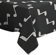 Xtremepads Music Note Doodle Drawing Pattern Pattern - Rectangle Oblong Linen Tablecloth, 60" x 84"