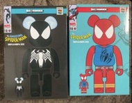 全新Marvel 蜘蛛俠 Spider-man SCARLET BLACK COSTUME Bearbrick 400%+100%