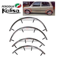 Perodua Kelisa (2001 - 2007) Fender Arch Trim Stainless Steel Chrome Garnish With Black Rubber Linin
