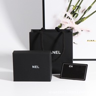 CH Xiangjia Jewelry Packaging Gift Box Double C Suede Touch Paper Necklace Box Earring Box Jewelry Y