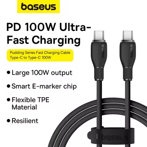 Baseus 100W USB C to C Cable Fast Charging Type-C PD 3.0 Braided Nylon 1.2m for MacBook Samsung iPad