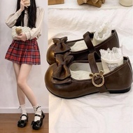 Japanese Sweet Bow JK Uniform Gothic Lolita Shoes Women Plus Size 33-45 5 Colors Optional Korean Fas
