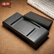 27cm (20cm) Natural Rough Stone Inkstone Anhui She Inkstone Inkstone with Cover Antique Table Inksto
