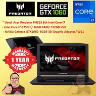 *Used / 2nd Hand / Budget Acer Predator PH315 8TH i7 16GB 512GB SSD NVIDIA GEFROCE GTX1060 W11 GAMIN