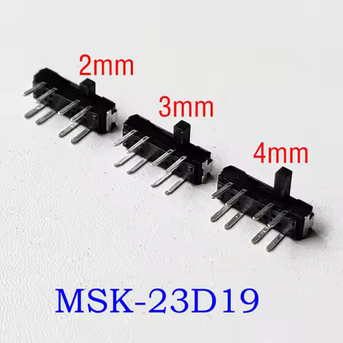 20PCS 8Pin DIP 90° Mini Slide Switch 3Position Micro Toggle Switch 2P3T 13x3.5mm H=2/3/4mm Horizonta