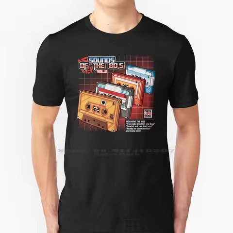 Sounds Of The 80s Vol.2 T Shirt Cotton 6XL Tranformers Tf Blaster Cartoons Robots Music Sounds Casse