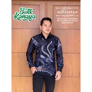 PRIA KATUN Adhisatya Modern Men's Long Sleeve Batik Full Furing Cotton Material Sragenan Batik Shirt Men Premium Full Furing Long Sleeve Batik Guys Batik Uniform Children Batik Shirt For Men Batik Shirt Modern