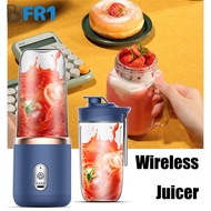 BFR1 400ml Portable Mini Fruit Blender Electric Wireless Juicer With 6 Blades For Smoothies And Shakes, USB Rechargeable Mini Juicer Cup For Sports, Travel Outdoors Camping