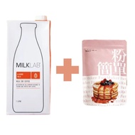 早餐組合[樂創好品] 粉簡單-米鬆餅粉(400g/包)+[澳洲MILKLAB] 嚴選杏仁奶 (1000ml/瓶)-早餐組合