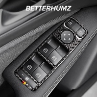 BETTERHUMZ Carbon Fiber For Mercedes Benz W176 W204 W212 C Class Car Window Control Panel Sticker In