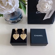 Chanel 心形珍珠耳環