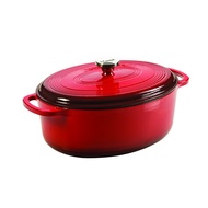 Lodge Enameled Cast Iron Oval Dutch Oven, 7 quart / 6.6 liters, Red, EC7OD43