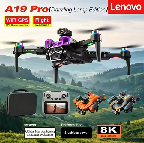 Lenovo Drone A19 Pro 4K HD 8K Professional 5G GPS Dual Camera Photography Brushless Foldable Quadcop