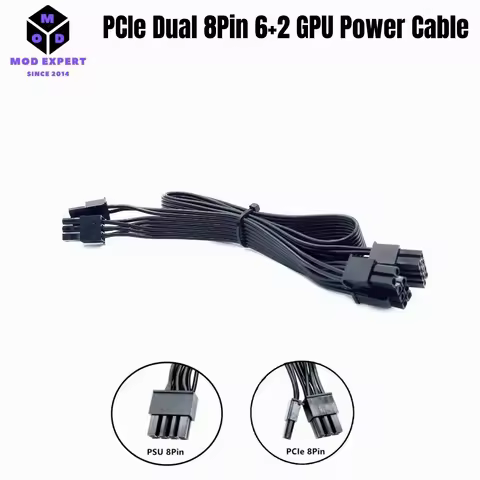 PSU 8Pin to PCIe Dual 8Pin 6+2Pin with Pigtail, GPU Power Cable for Corsair RM1000i, RM850i, RM750i,