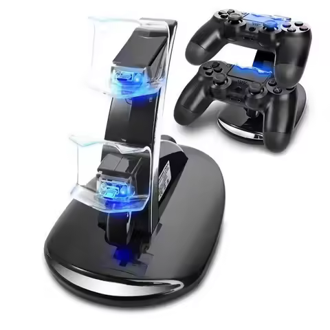 Controller Charger Dock LED Dual USB PS4 Charging Stand Station Cradle for Sony Playstation 4 PS4 / 
