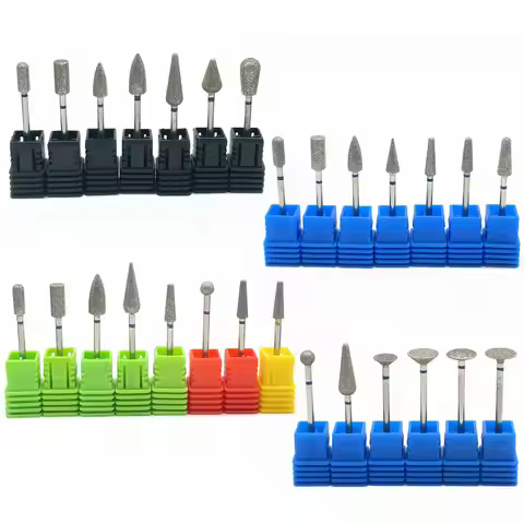 1Pcs 3/32" Nail Drill Bits Diamond Cutters for Manicure Cuticle Clean Burr Diamond Mill Nails Access