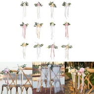 yu 1Pack Wedding Chair Back Flower Wedding Chair Decorations Aisle Benches Pew Flower