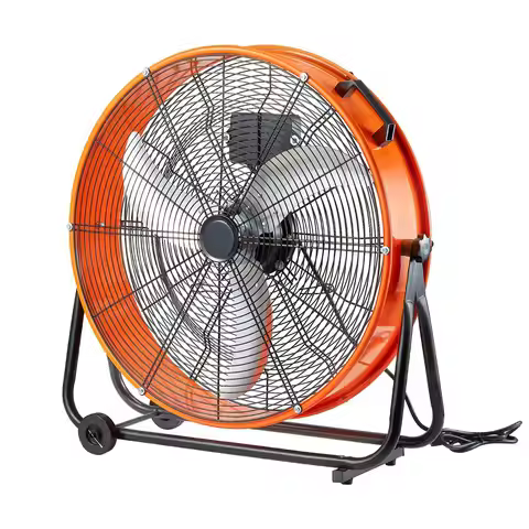 Drum Fan, 24 Inch High Velocity Industrial Shop Fan, Heavy Duty Commercial Use 3-Speed 8600CFM, 360°
