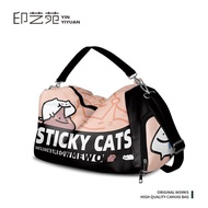 Coach Bag Gym Bag Travel Bag Cat Different Large-Capacity Gym Bag Female Cross-Body Handbag Sports Dry Wet Separation Canvas Travel Bag Duff