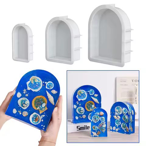 S/M/L Arch Ornament Silicone Mold DIY Handmade 3D Arch Book Files Crystal Dripping Glue UV Epoxy Res
