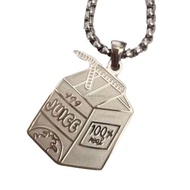 CH* Stainless Steel Necklace with Beverage Box Pendant Fashion Jewelry Accessories