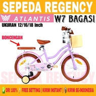 ATLANTIS W7 Girls' Bike Luggage Size 12 16 18 Inch Basket Kids Bike