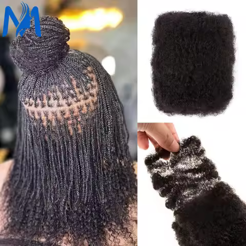 30g/pcs No Attachment Peruvian QVR Afro Kinky Curly Human Hair Bulk for Braiding Natural Color Braid