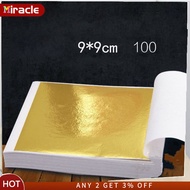 MIRACLE 100 Pages 24K Gold Leaf Art Design Gold-Plated Frame Decorative Materials