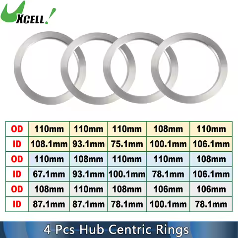 UXCELL 4pcs OD 110/108/106mm to ID 108.1/93.1/75.1/100.1/106.1/67.1/78.1/87.1mm Car Wheel Hub Centri