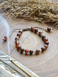 巴西銀石女士錳鋁榴石橙色石榴石手鍊