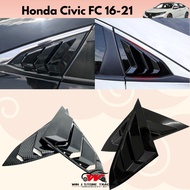 Honda Civic FC 2016-2021 Carbon Trim/Glossy Black Rear Triangle Side Window Louvre Cover Rear Window Spoiler