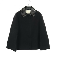 FENDI 披風披肩 其他外套 羊毛皮革 黑色 二手 女款