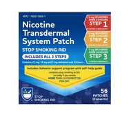 Rite Aid Nicotine Patch Kit, Steps 1 Through 3 to Quit Smoking, 21, 14, 7mg Patches with 8 Week Beha