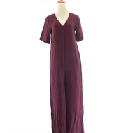 VL15646 Beyond The Vines maroon casual loose wide leg jumpsuit| Veloved.id