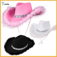 LIVELY Cowgirl Hat Cosplay Fashion Costume Party Sequin Women Sequin Cowgirl Hats