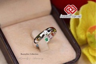 แหวนทองคำขาว พลอยนพเก้า 9 Gemstones Lucky Ring แหวนทอง แหวนเพชร เสริมโชคลาภ แหวนพลอย เสริมดวง แหวนผู้หญิง แหวนชาย แหวน เรียกทรัพย์