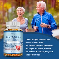 【CoQ10-400mg】-Softgels, Contains PQQ, BioPerine and Omega-3, Coenzyme Q10 (ubiquinone) Supplement, H