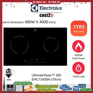 Electrolux 70cm UltimateTaste 300 Built-in Ceramic Hob with 2 Zone | EHC7240BA (Ceramic Cooker Induc