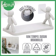 Rak Tempel Susun Minimalis Kamar Mandi Dapur / Tempat Penyimpanan Serbaguna Tanpa Bor Paku / Hiasan 