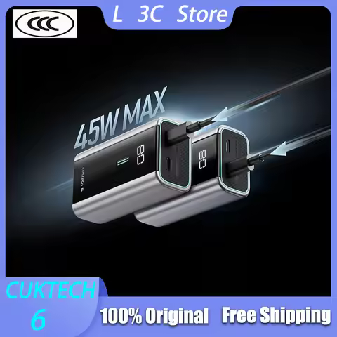 CUKTECH 6 Power Bank 6000mAh High-Capacity 55W MAX Output 45W Fast Input LED Digital Display Portabl