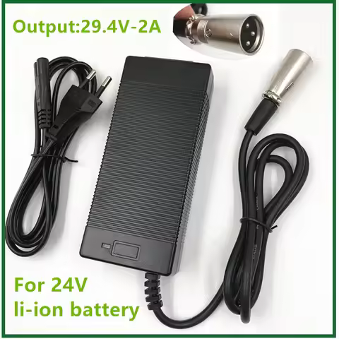 24V Li-ion Battery Charger OutPut 29.4V2A Wheelchair Charger 7 Series 25.2V 25.9V Lithium Battery Ch
