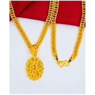 RANTAI LEHER EMAS BANGKOK COP 916/necklace women 916 stamping