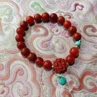 Natural Southern Red, Raw Ore Turquoise, About 8.8mm Original Design Bracelet