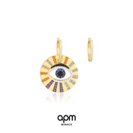 APM Monaco French luxury luxury earrings Asymmetrical color gold devil's eye earrings earrings silve