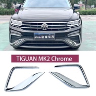 For VW Tiguan Mk2 Chrome Plated Bright Strip Front Fog Lamp 2021 2022 2023 Tiguan MK2 Chrome Car Acc